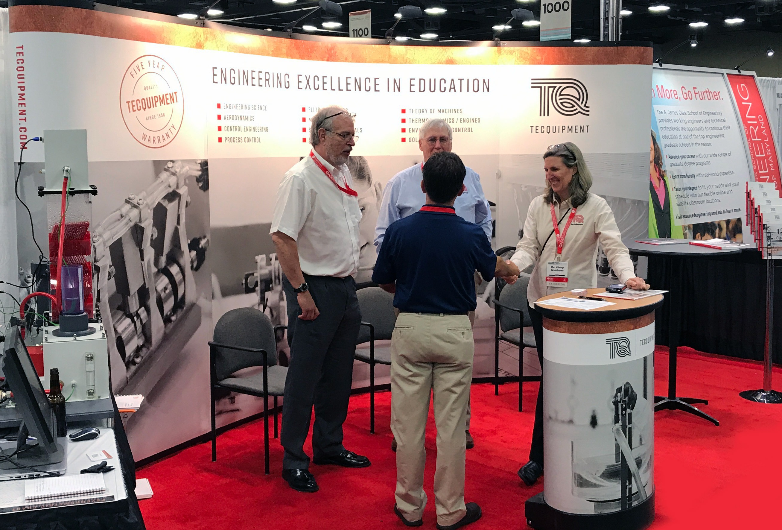 A gathering at TecQuipment's ASEE booth A gathering at TecQuipment's ASEE booth